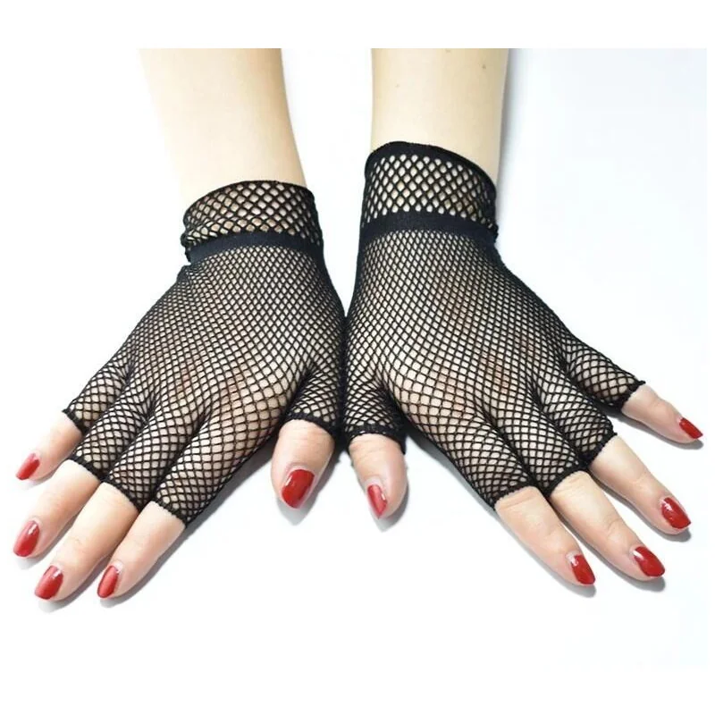 Mitaines Résille Noires Fines Courtes 3 Mitaines Résille Noires Fines Courtes