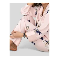 Pyjama HN Satin Rose Fleuris 8 Pyjama HN Satin Rose Fleuris -Meilleur Lingerie Magasin pyjama hn satin rose fleuris 2