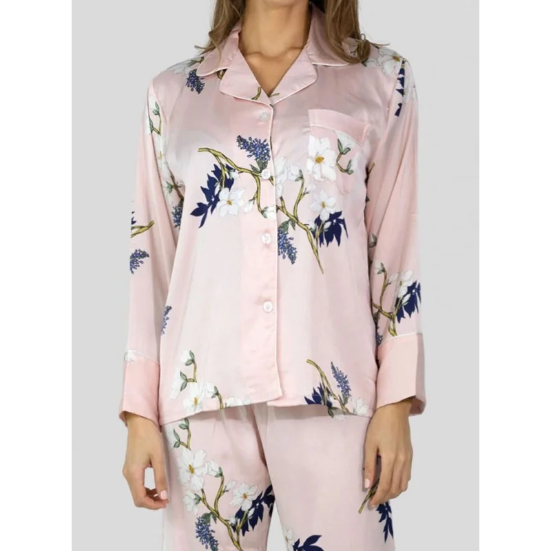 Pyjama HN Satin Rose Fleuris 3 Pyjama HN Satin Rose Fleuris