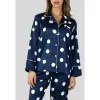 Pyjama Marine Flocons Satiné HN -Meilleur Lingerie Magasin pyjama marine flocons satine hn
