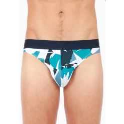 Slip Hom Imprimé Camo Bleu