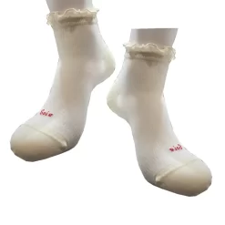 Socquettes Soie Ivoire Cotes Et Frou Frou Berthe Aux Grands Pieds -Meilleur Lingerie Magasin socquettes soie ivoire cotes et frou frou berthe aux grands pieds 2