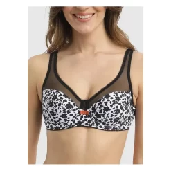 Soutien Gorge Dim Generous Imprimé Fleurs Noires