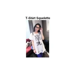 T-Shirt Halloween Squelette Blanc