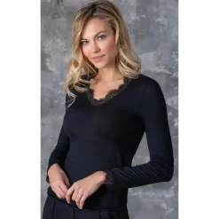 T Shirt Moretta Dentelle Et Cachemire